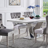 Valdevers Dining Table Model Cm3294T-Ss-Table By Furniture Of America